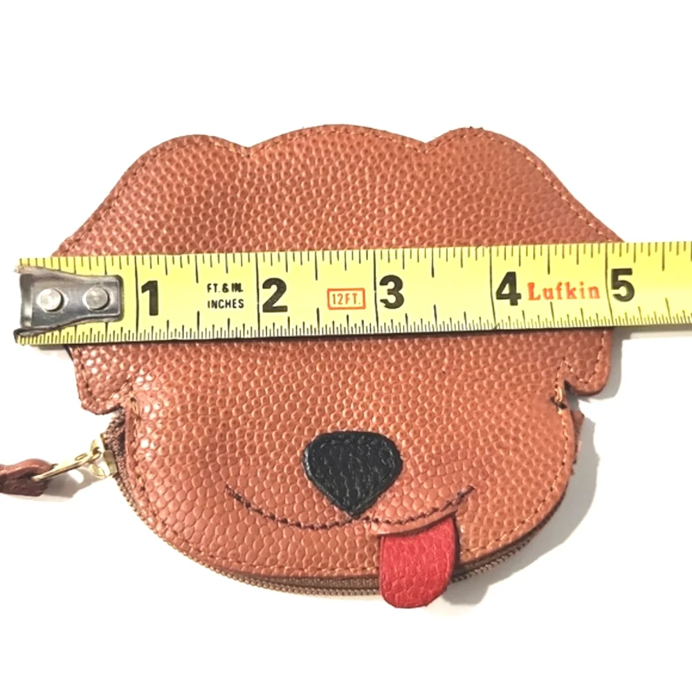 NEW J.P. Ourse & Cie Top Grain Leather Happy Dog Coin Purse
